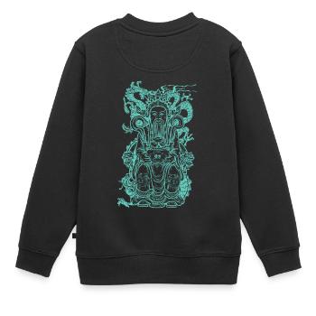 manière asiatique - Sweat Premium enfant bio - noir - Dos - AI Model Kid Female (0cm)