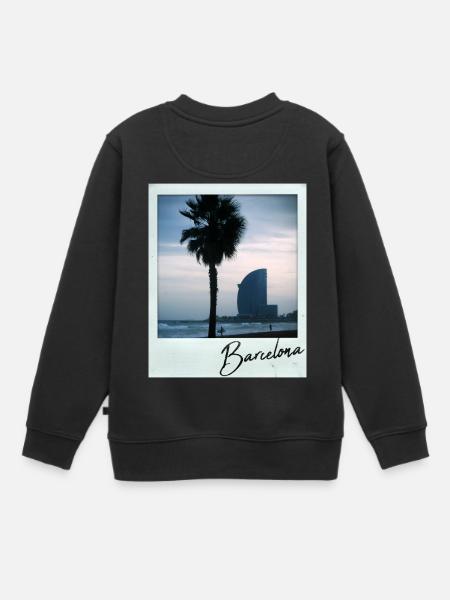 Barcelona Strand - Kinder Premium Organic Sweatshirt - Schwarz