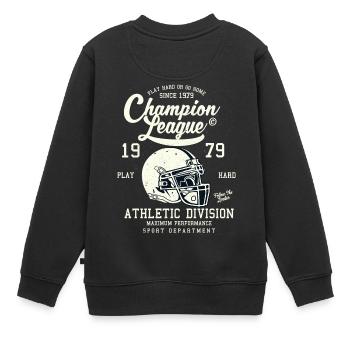 Champion League - Kinder Premium Organic Sweatshirt - Schwarz - Hinten - AI Model Kid Female (0cm)