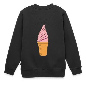 Ice Cream - Kinder Premium Organic Sweatshirt - Schwarz - Hinten - AI Model Kid Female (0cm)