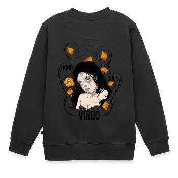 Vierge - Zodiaque - Déesse - Sweat Premium enfant bio - noir - Dos - AI Model Kid Female (0cm)