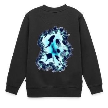 Sous l'eau dans la mer avec la vie marine pour les plongeurs - Sweat Premium enfant bio - noir - Dos - AI Model Kid Female (0cm)