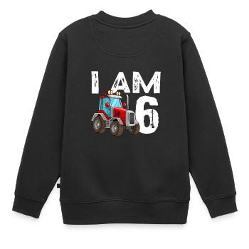 6ème anniversaire tracteur enfant 6 ans - Sweat Premium enfant bio - noir - Dos - AI Model Kid Female (0cm)