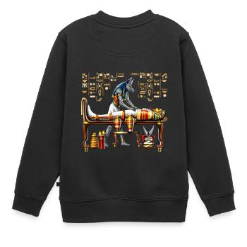 Anubis Dieu égyptien - Sweat Premium enfant bio - noir - Dos - AI Model Kid Female (0cm)