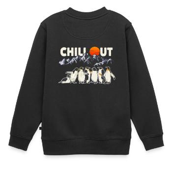 Cadeau de pingouin Chill Out T-shirt - Sweat Premium enfant bio - noir - Dos - AI Model Kid Female (0cm)