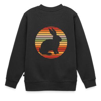 lièvre - Sweat Premium enfant bio - noir - Dos - AI Model Kid Female (0cm)