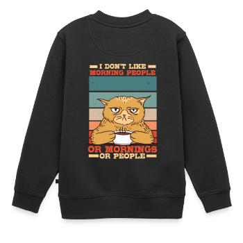 Lustiges Katzen T-Shirt Geschenk Katze - Kinder Premium Organic Sweatshirt - Schwarz - Hinten - AI Model Kid Female (0cm)