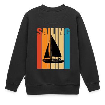Segelboot - Kinder Premium Organic Sweatshirt - Schwarz - Hinten - AI Model Kid Female (0cm)