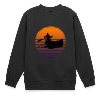 Kanu - Kinder Premium Organic Sweatshirt - Schwarz - Hinten - AI Model Kid Female (0cm)