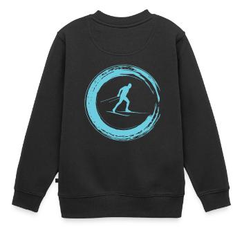 cross-country skiing - Kids Premium Organic Sweatshirt - black - Back - AI Model Kid Female (0cm)