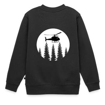 hélicoptère - Sweat Premium enfant bio - noir - Dos - AI Model Kid Female (0cm)