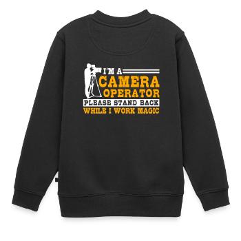 opérateur camera - Sweat Premium enfant bio - noir - Dos - AI Model Kid Female (0cm)
