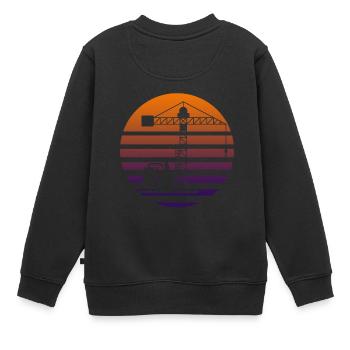 Kran - Kinder Premium Organic Sweatshirt - Schwarz - Hinten - AI Model Kid Female (0cm)