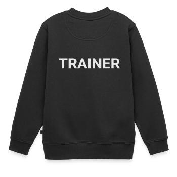 Trainer - Rücken, Rückseite, hinten beschriftet - Kinder Premium Organic Sweatshirt - Schwarz - Hinten - AI Model Kid Female (0cm)