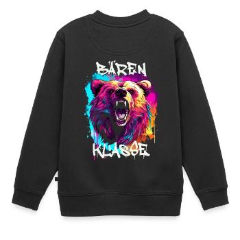 Graffiti Bärenklasse Grundschule Klassentier - Kinder Premium Organic Sweatshirt - Schwarz - Hinten - AI Model Kid Female (0cm)