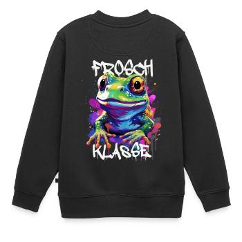 Graffiti Froschklasse Grundschule Klassentier - Kinder Premium Organic Sweatshirt - Schwarz - Hinten - AI Model Kid Female (0cm)