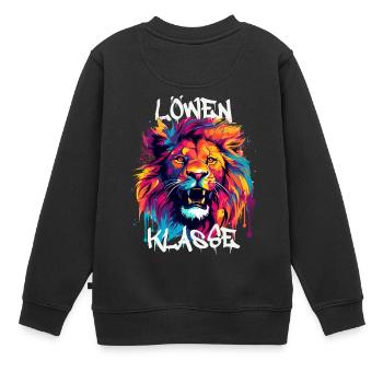 Graffiti Löwenklasse Grundschule Klassentier - Kinder Premium Organic Sweatshirt - Schwarz - Hinten - AI Model Kid Female (0cm)