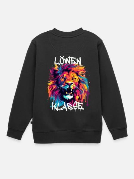 Graffiti Löwenklasse Grundschule Klassentier - Kinder Premium Organic Sweatshirt - Schwarz