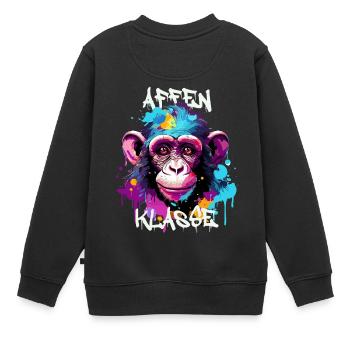 Graffiti Affenklasse Grundschule Klassentier - Kinder Premium Organic Sweatshirt - Schwarz - Hinten - AI Model Kid Female (0cm)