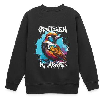 Graffiti Spatzenklasse Grundschule Klassentier - Kinder Premium Organic Sweatshirt - Schwarz - Hinten - AI Model Kid Female (0cm)