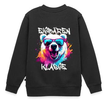 Graffiti Eisbärenklasse Grundschule Klassentier - Kinder Premium Organic Sweatshirt - Schwarz - Hinten - AI Model Kid Female (0cm)