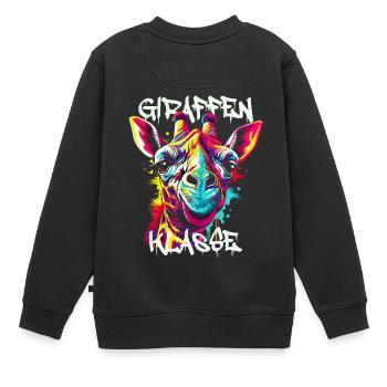 Graffiti Giraffenklasse Grundschule Klassentier - Kinder Premium Organic Sweatshirt - Schwarz - Hinten - AI Model Kid Female (0cm)
