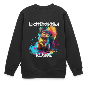 Eichhörnchenklasse Grundschule Klassentier - Kinder Premium Organic Sweatshirt - Schwarz - Hinten - AI Model Kid Female (0cm)