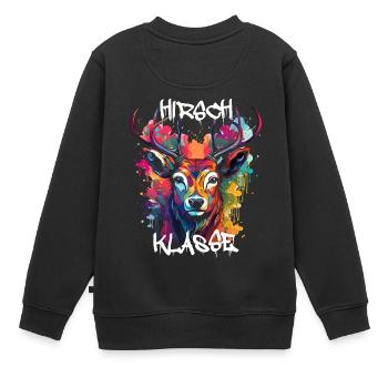 Graffiti Hirschklasse Grundschule Klassentier - Kinder Premium Organic Sweatshirt - Schwarz - Hinten - AI Model Kid Female (0cm)
