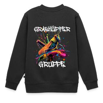 Graffiti Grashüpfergruppe Kindergarten Gruppentier - Kinder Premium Organic Sweatshirt - Schwarz - Hinten - AI Model Kid Female (0cm)