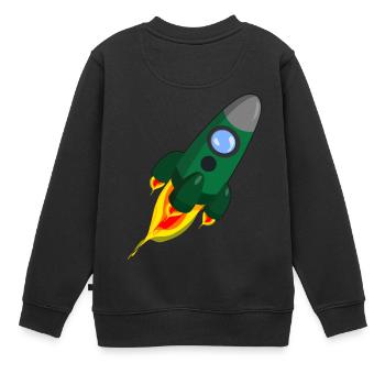 Rakete - Kinder Premium Organic Sweatshirt - Schwarz - Hinten - AI Model Kid Female (0cm)
