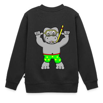 plongeur plongée plongée tuba de plongée - Sweat Premium enfant bio - noir - Dos - AI Model Kid Female (0cm)