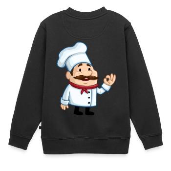 koch chef baker baecker kitchen kueche1 - Kinder Premium Organic Sweatshirt - Schwarz - Hinten - AI Model Kid Female (0cm)