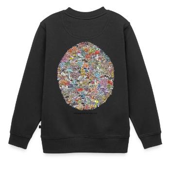 Mushroom of the Day - Kinder Premium Organic Sweatshirt - Schwarz - Hinten - AI Model Kid Female (0cm)