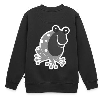 Pour les amoureux de la grenouille et un étang Amis cadeau - Sweat Premium enfant bio - noir - Dos - AI Model Kid Female (0cm)