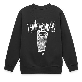 Lundi, je déteste les lundis, je hais les lundis - Sweat Premium enfant bio - noir - Dos - AI Model Kid Female (0cm)