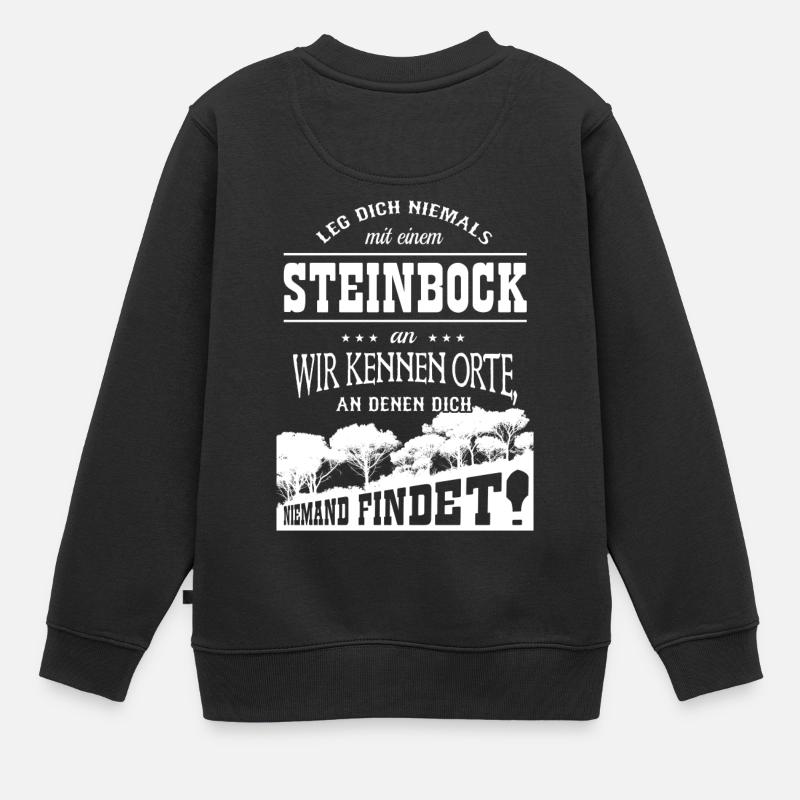 Steinbock - Kinder Premium Organic Sweatshirt - Schwarz