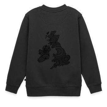 UK Mandala - Kinder Premium Organic Sweatshirt - Schwarz - Hinten - AI Model Kid Female (0cm)