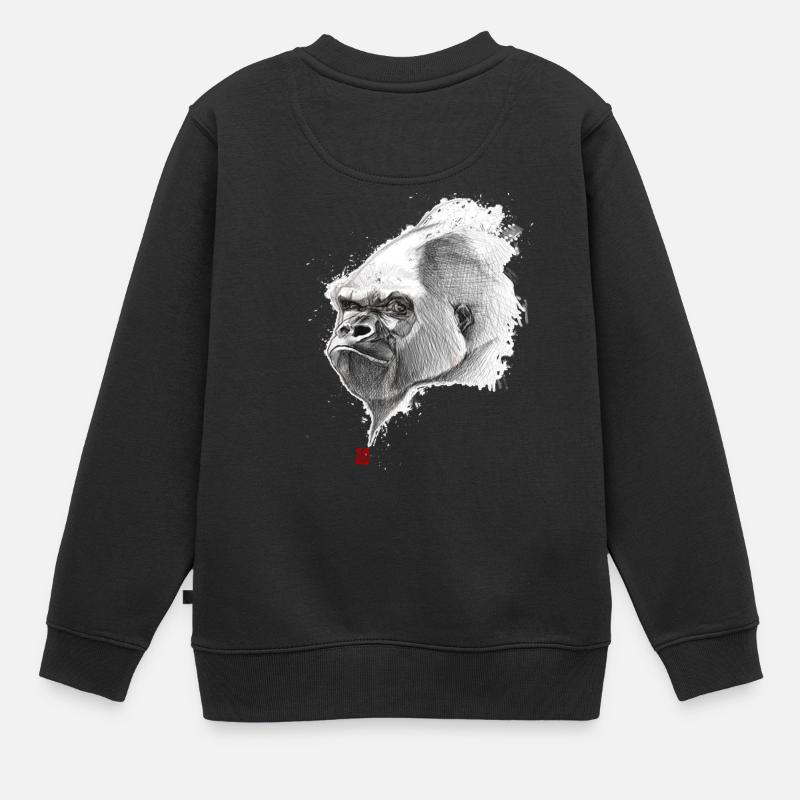 Sketchy Gorille - Sweat Premium enfant bio - noir