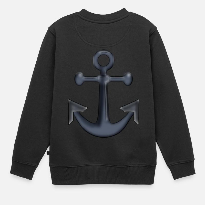ancre - Sweat Premium enfant bio - noir