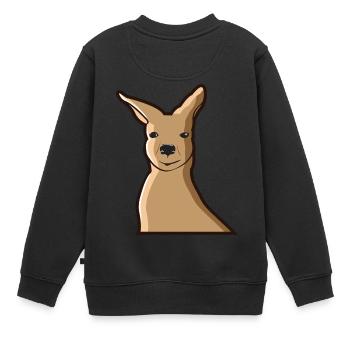 Kangourou Kangourou Australie Marsupial Pouch - Sweat Premium enfant bio - noir - Dos - AI Model Kid Female (0cm)