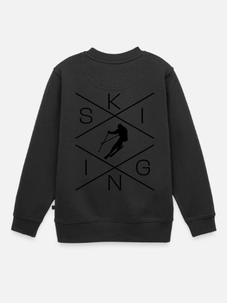 Ski - Kinder Premium Organic Sweatshirt - Schwarz