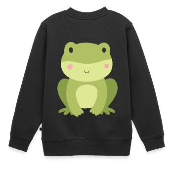 grenouille - Sweat Premium enfant bio - noir - Dos - AI Model Kid Female (0cm)