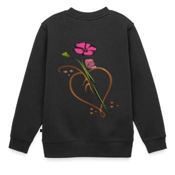 Naturfreund, Flowers - Kinder Premium Organic Sweatshirt - Schwarz - Hinten - AI Model Kid Female (0cm)