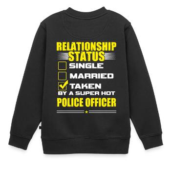 Lustig sein und ihr Geschenk Polizist - Kinder Premium Organic Sweatshirt - Schwarz - Hinten - AI Model Kid Female (0cm)
