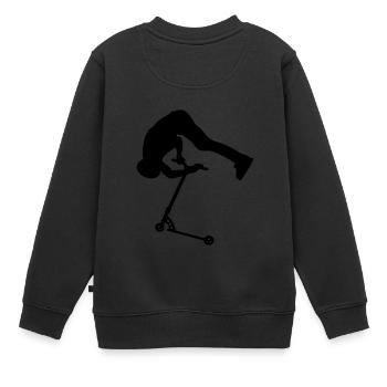 Schwarz Backflip - Kinder Premium Organic Sweatshirt - Schwarz - Hinten - AI Model Kid Female (0cm)