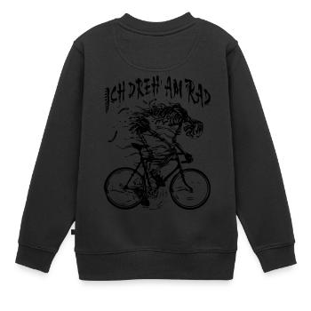 Ich dreh' am Rad - Radfahrer Rennrad radfahren - Kinder Premium Organic Sweatshirt - Schwarz - Hinten - AI Model Kid Female (0cm)
