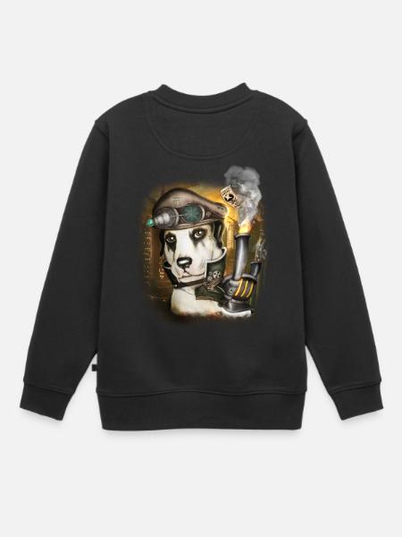 Steampunk Dog # 3 - Sweat Premium enfant bio - noir