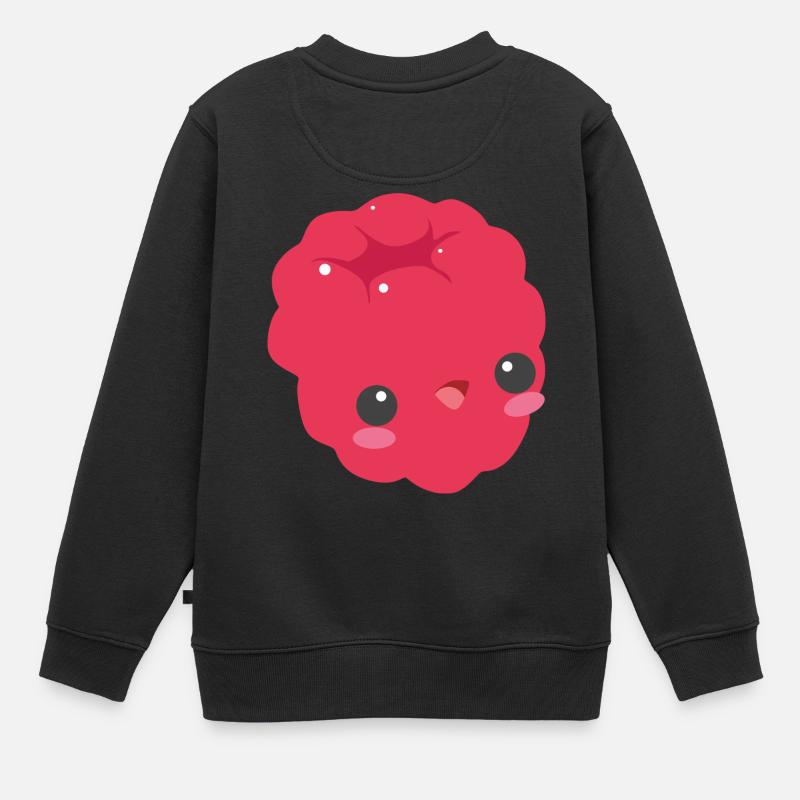 Himbeere Comic - Kinder Premium Organic Sweatshirt - Schwarz