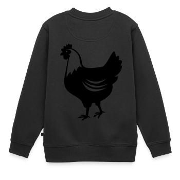 Huhn - Henne - Kinder Premium Organic Sweatshirt - Schwarz - Hinten - AI Model Kid Female (0cm)
