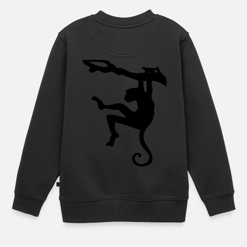 Silhouette Escalade Singe - Sweat Premium enfant bio - noir